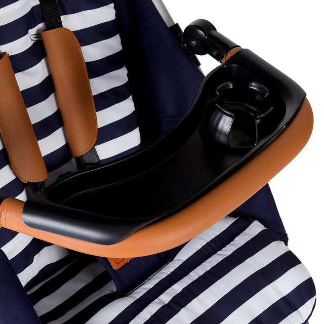 Mountain Buggy food tray close up on urban jungle luxury stroller in colour nautical_black