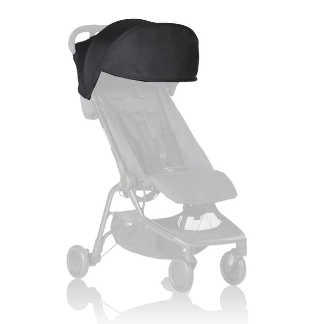 Mountain Buggy replacement sun hood for the nano buggy shown in black_black