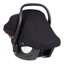alpha infant car seat with the included UPF50 sun protection black out screen covering the car seat leaving the carry handle handy for moving your baby